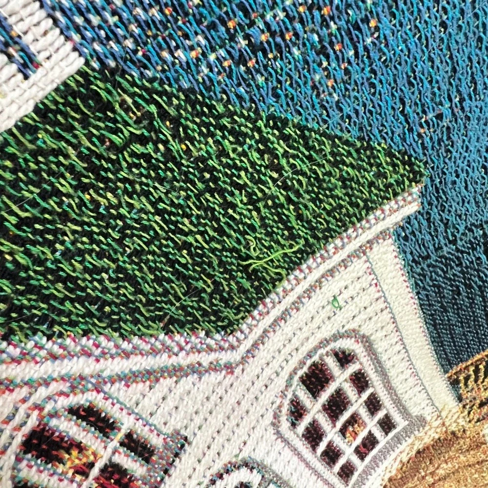 Goodwin Weavers Woven Throw Blanket Santa Lighthouse Christmas Nautical 44x56